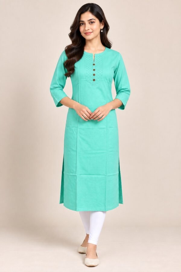 Women’s  Cotton Straight Kurti plain