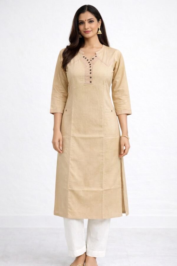 DB6010 Women’s  Cotton Kurti nk stitch details