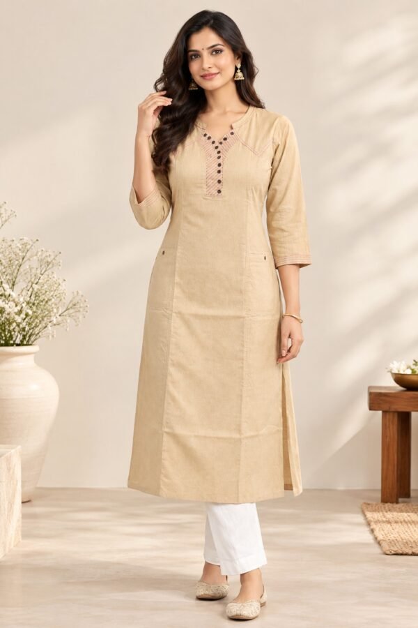 DB6012 Women’s  Cotton Kurti nk stitch details
