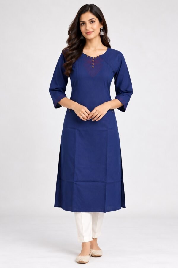 DB6013 Women’s  Cotton Kurti nk stitch details