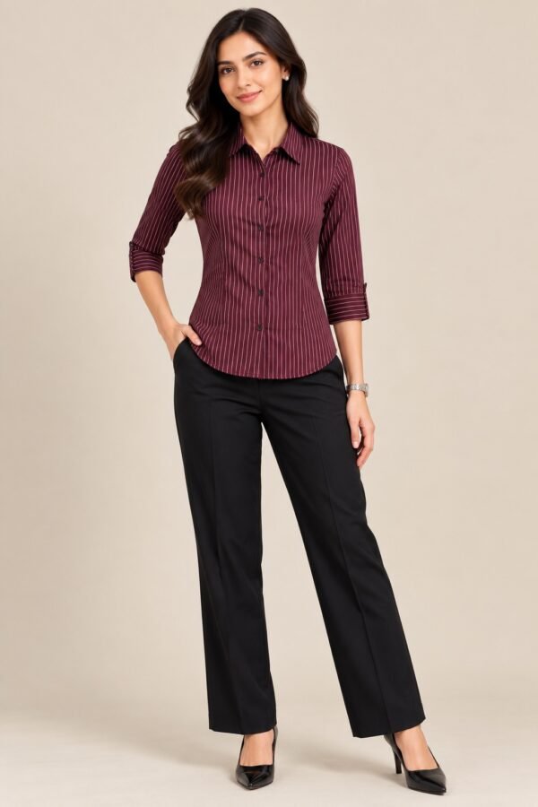 Women’s  Shirt (only) with 3/4 Sleeves marun colour